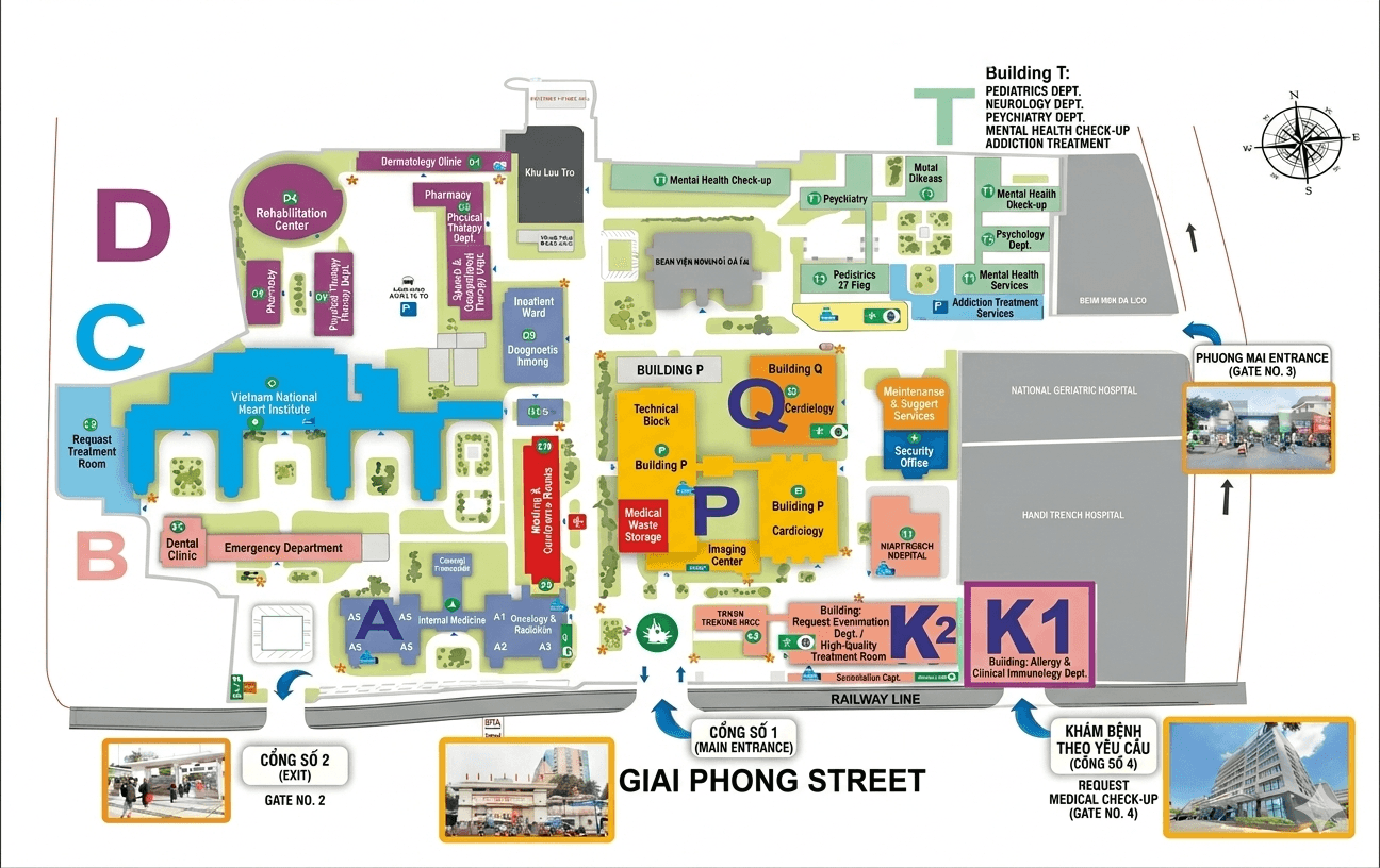 Bach Mai Hospital Map